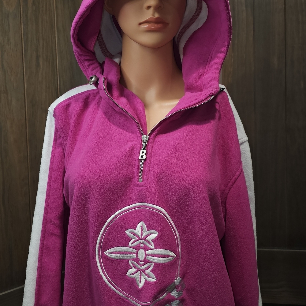 Bogner Fuchsia Embroidered Fleece Sweatshirt hoodie